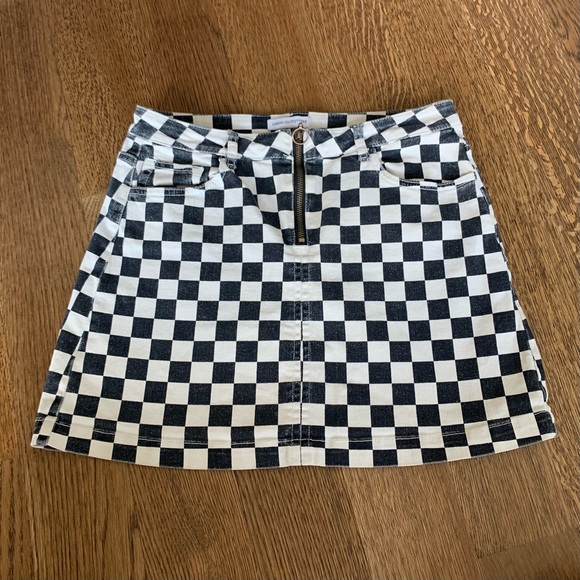 Urban Outfitters Checkered Denim Skirt - Picture 1 of 3